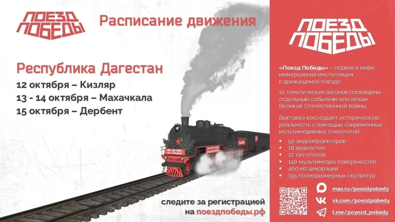 В Дагестан прибудет «Поезд Победы»